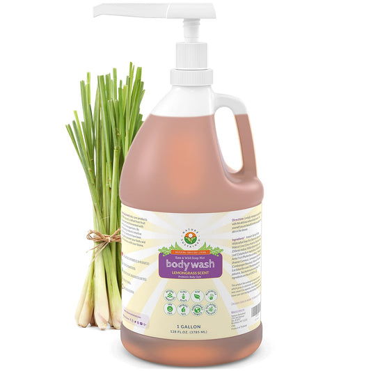 Nature Sustained bottle pour showing gentle cleansing for sensitive skin