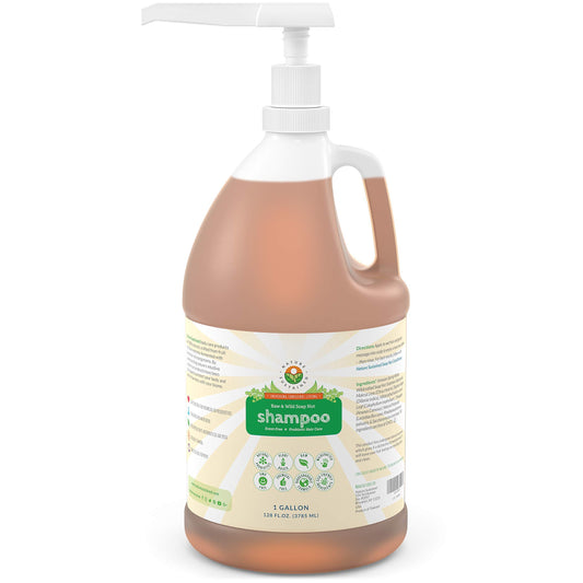 Nature Sustained gallon shampoo with pump for easy refills and shower use.