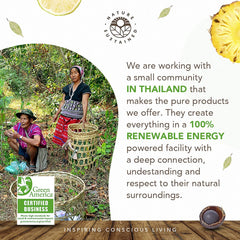 Nature Sustained produced in renewable energy facility reflecting sustainability