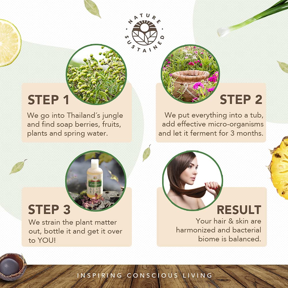 Nature Sustained Organic Shampoo on scalp shows a smooth refreshing application