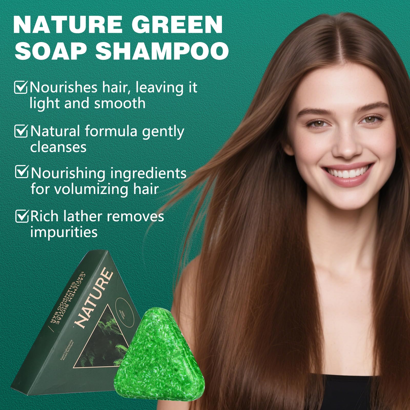 Two foaming nets with Nature Triangle Shampoo Bar for richer lather.