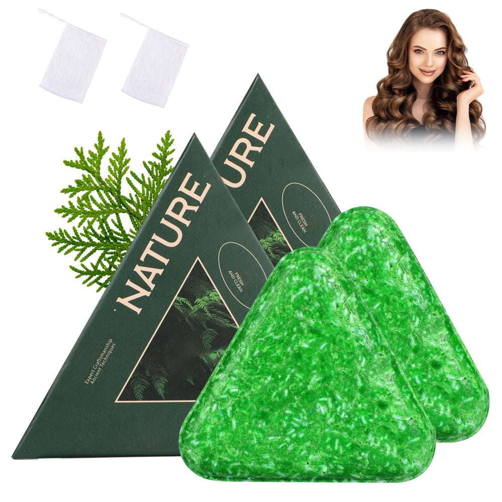 Nature Triangle Shampoo Bar in hand showing secure non-slip grip.