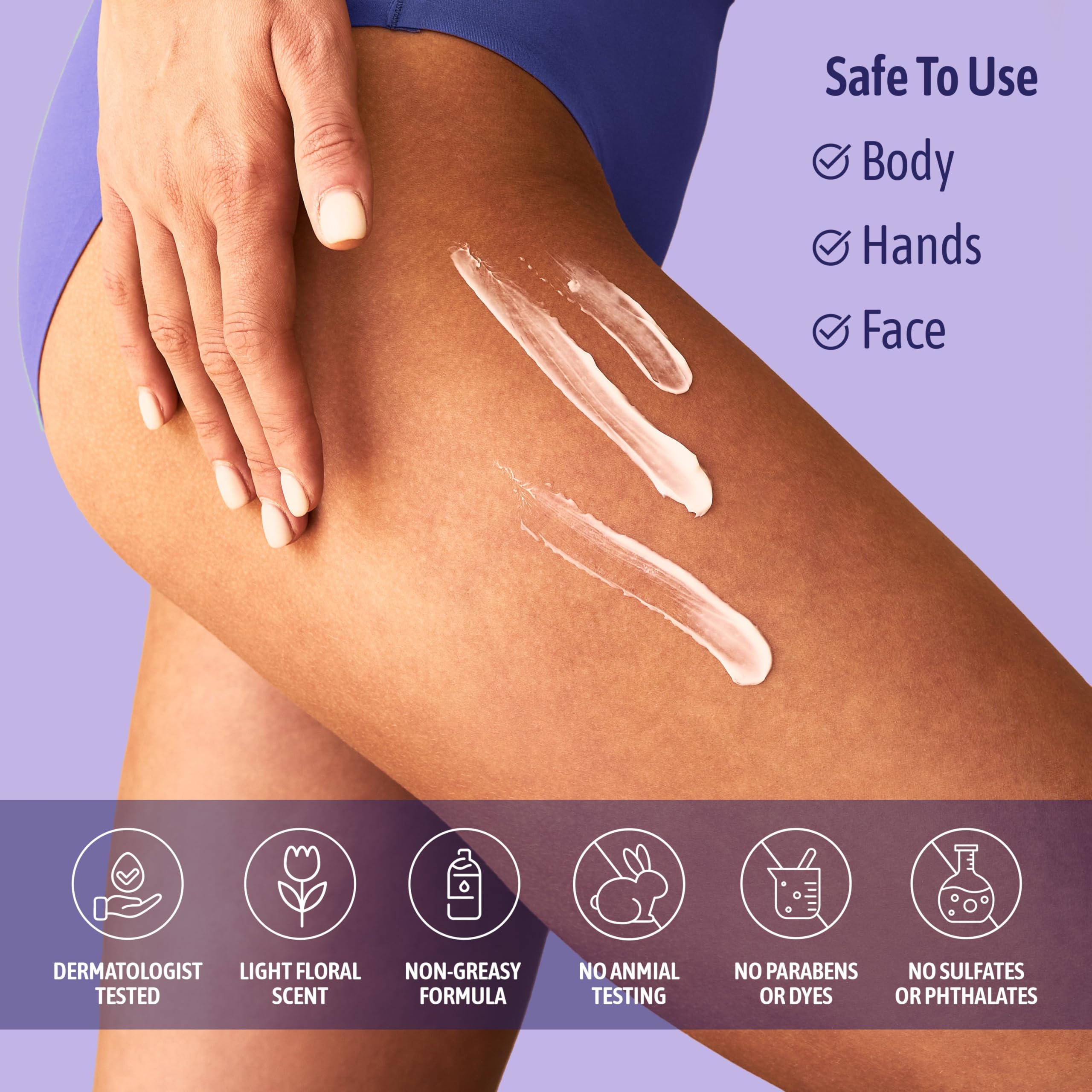 NATURE WELL application rub demonstrates velvety feel for face and neck.