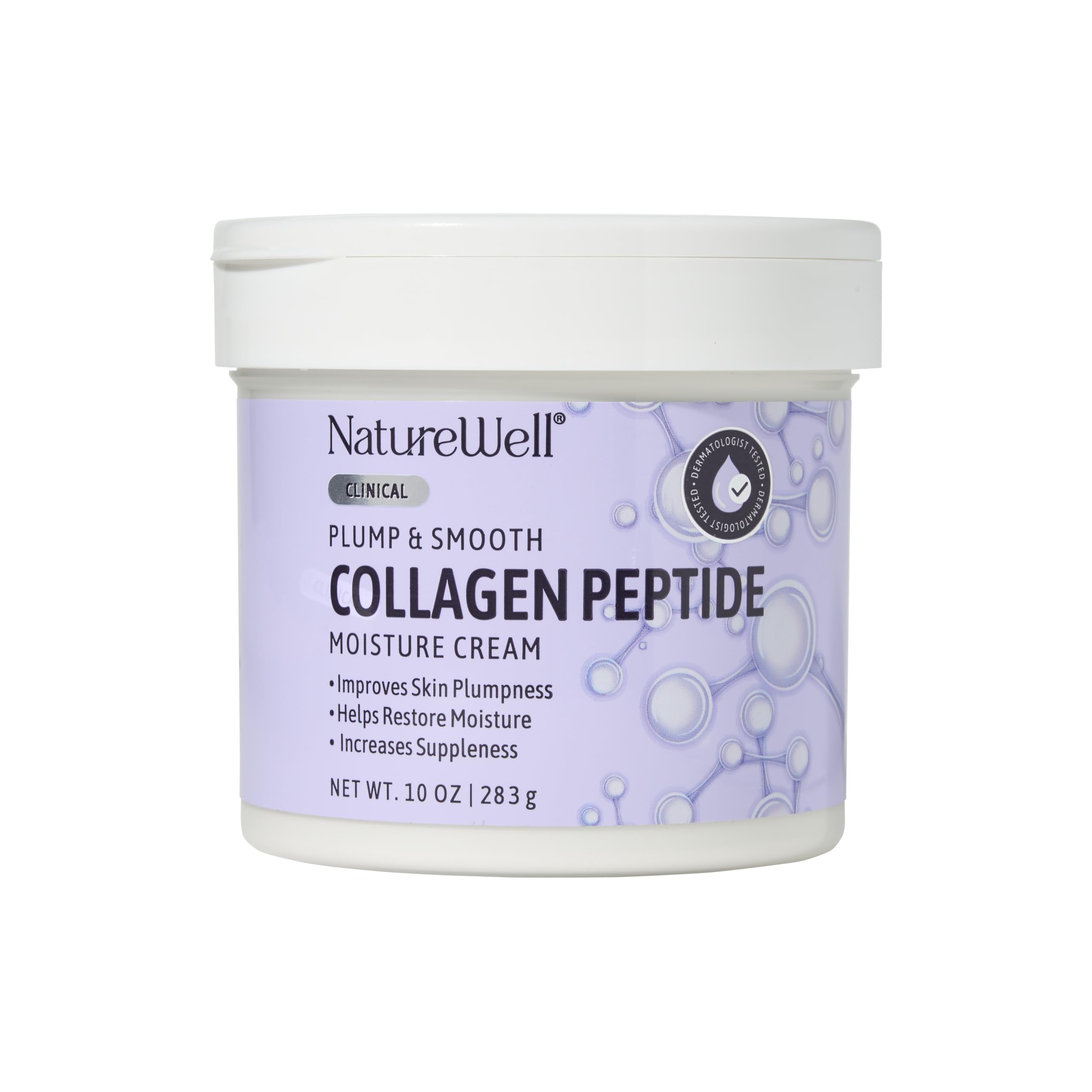NATURE WELL Clinical Collagen Peptide Cream bottle ready for daily facial hydration.