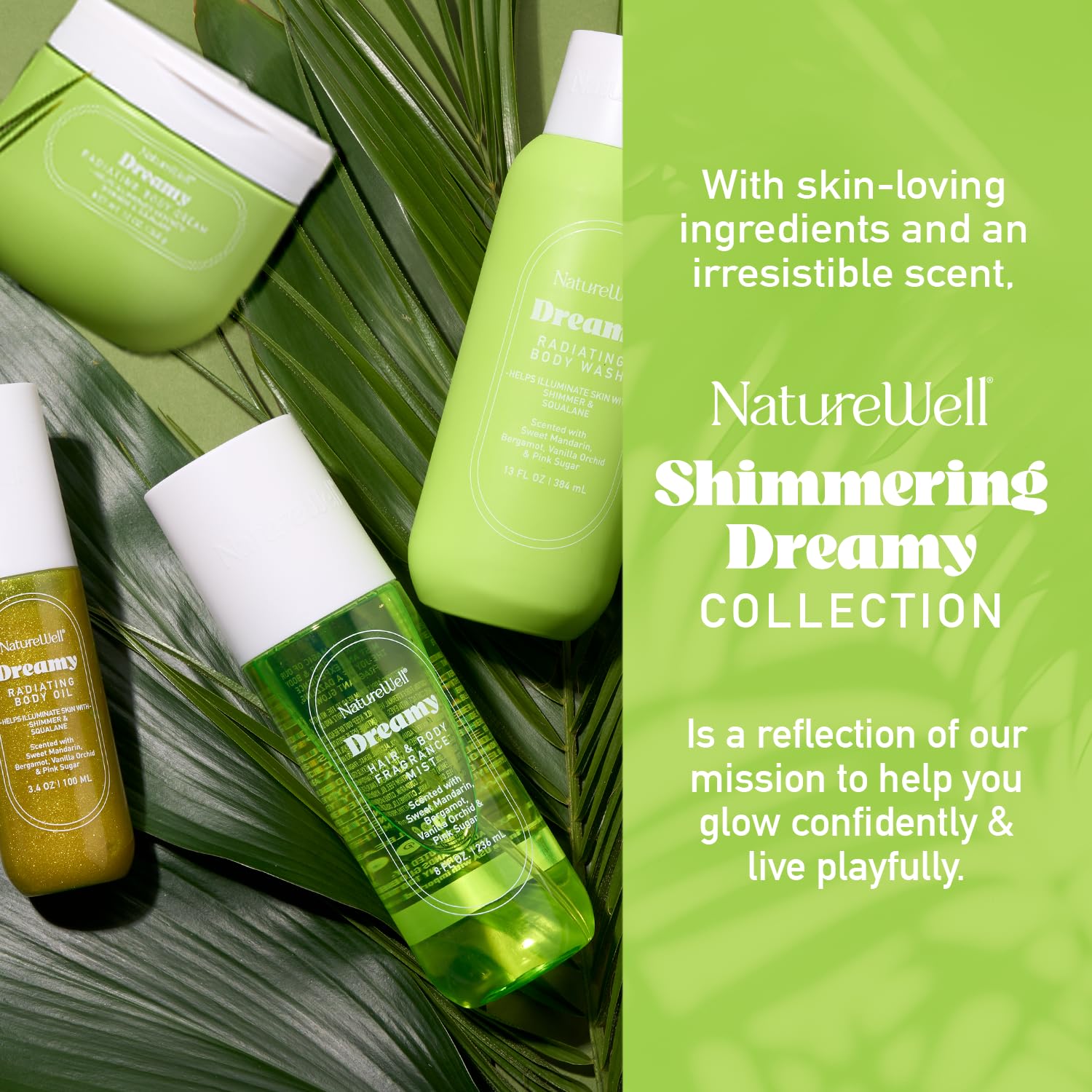 Nature Well Dreamy Radiating Foam Close-Up reveals a rich, creamy lather for a refreshing shower.