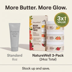 Applying Nature Well body butter to skin for smooth, hydrated feel