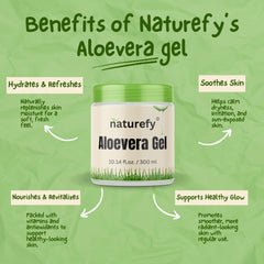 Naturefy Aloe Vera Gel applied on skin as facial moisturizer and primer.