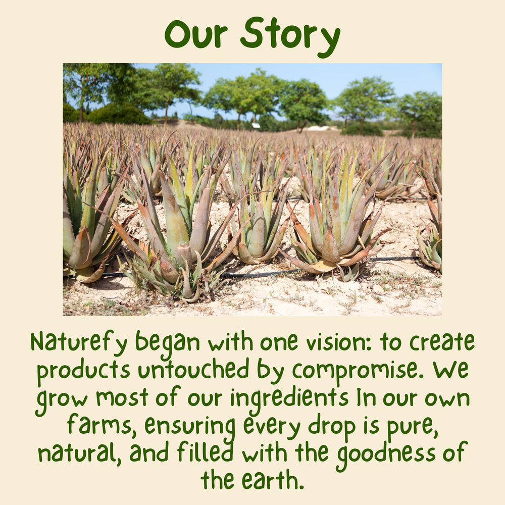 Naturefy Aloe Vera Gel used for hair and scalp hydration.