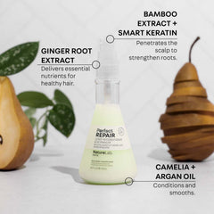 NatureLab.TOKYO camelia-argan-oil close-up highlighting conditioning oils for silky strands.