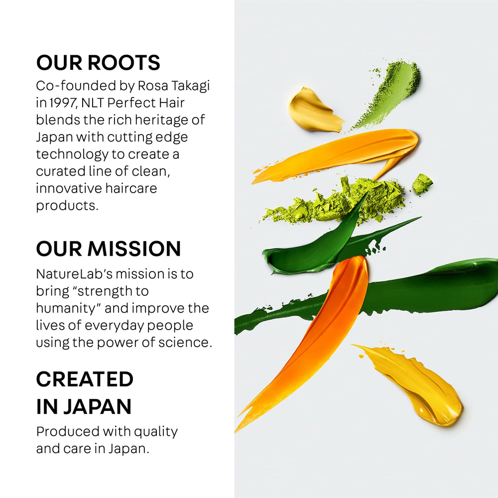 NatureLab.TOKYO damp-hair-application demonstrates daily use for hydration and protection.