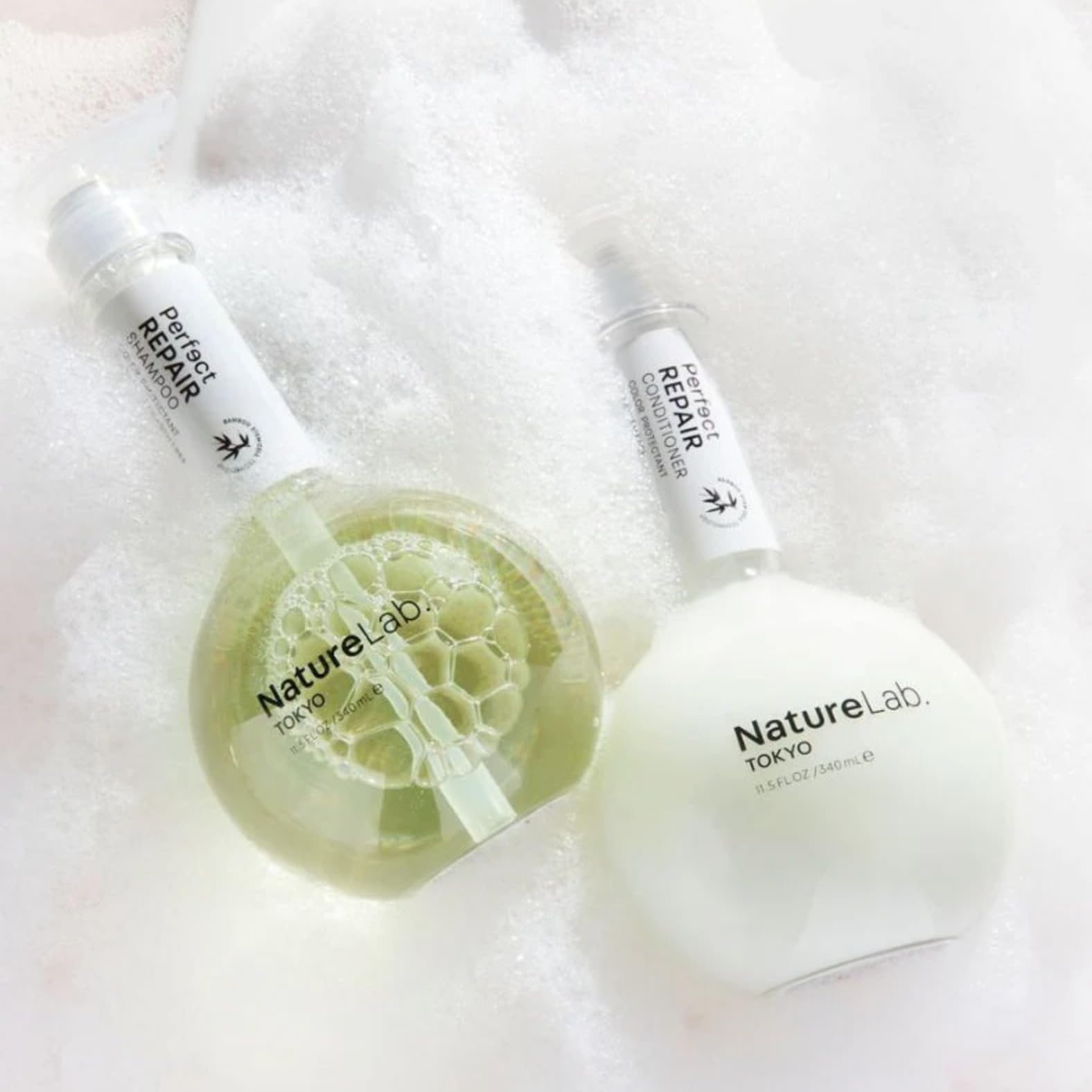 Forest-inspired fresh scent notes from NatureLab shampoo and conditioner