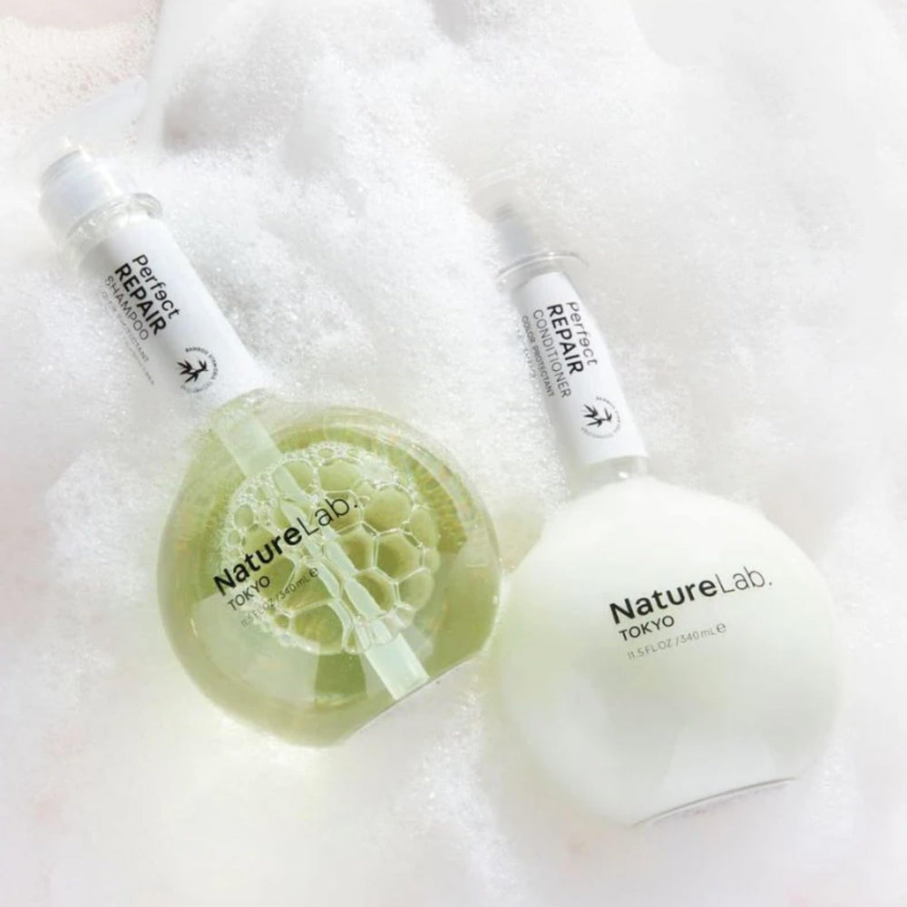 Forest-inspired fresh scent notes from NatureLab shampoo and conditioner