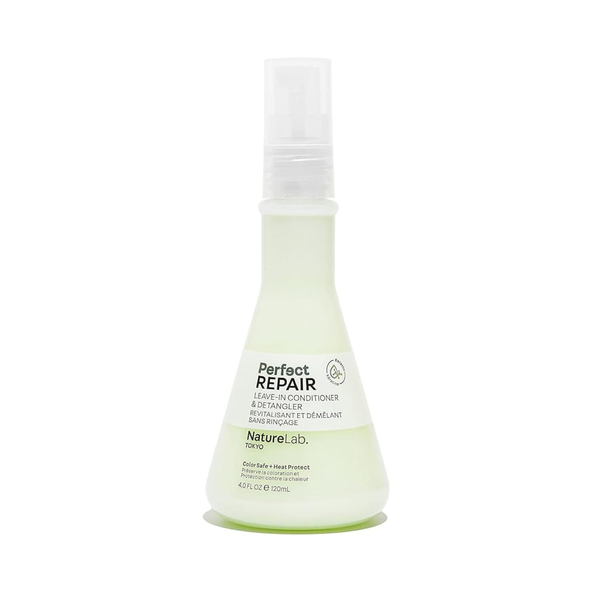 NatureLab.TOKYO Perfect Repair Leave-In Bottle detangles and hydrates for smoother hair.