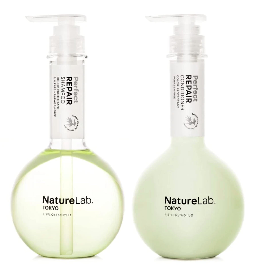 NatureLab TOKYO Perfect Repair shampoo bottle revives damaged hair