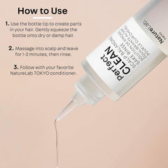 NatureLab.TOKYO Sake Rinse label detail highlighting usage and benefits