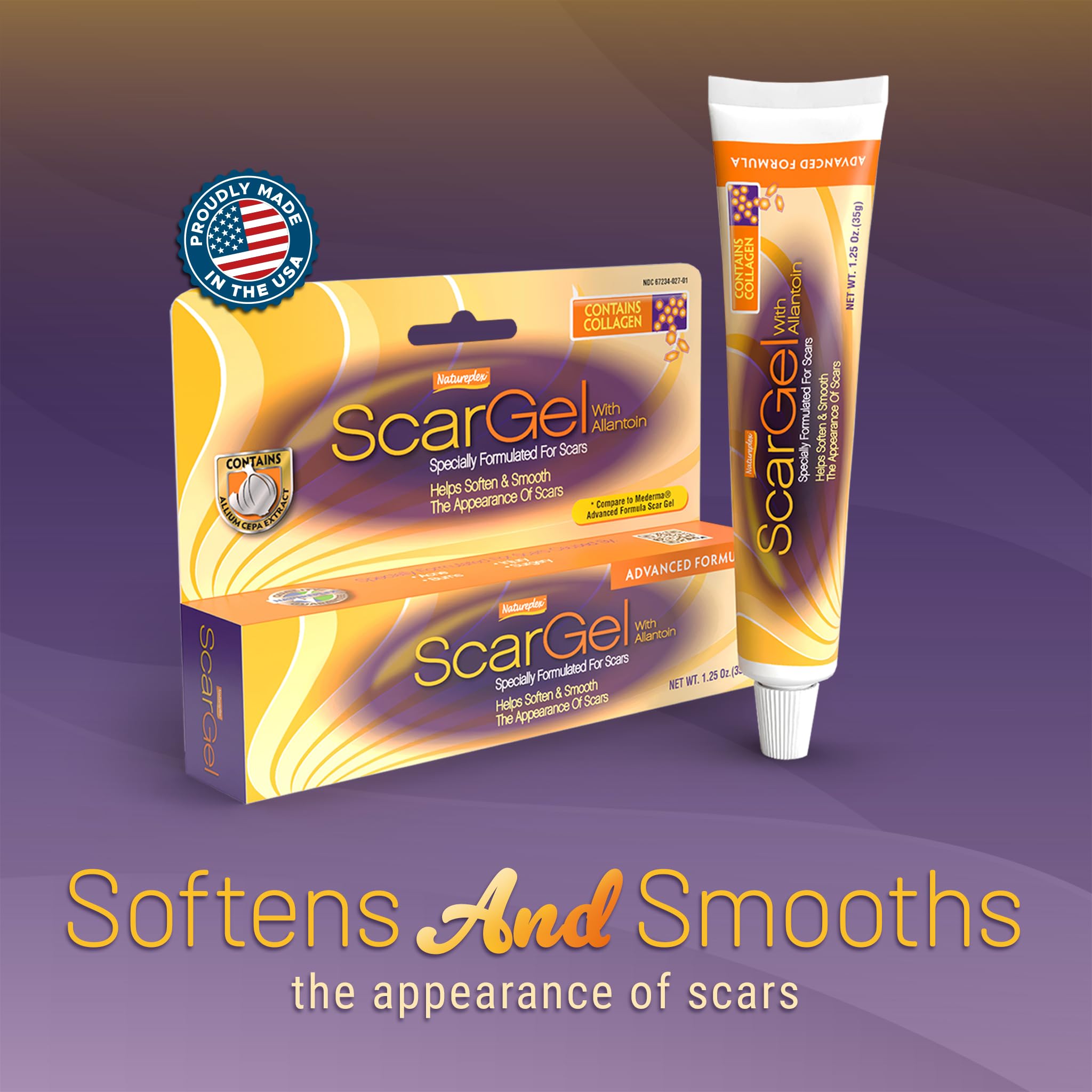 Natureplex Scar Gel texture close-up showing smooth, non-greasy finish