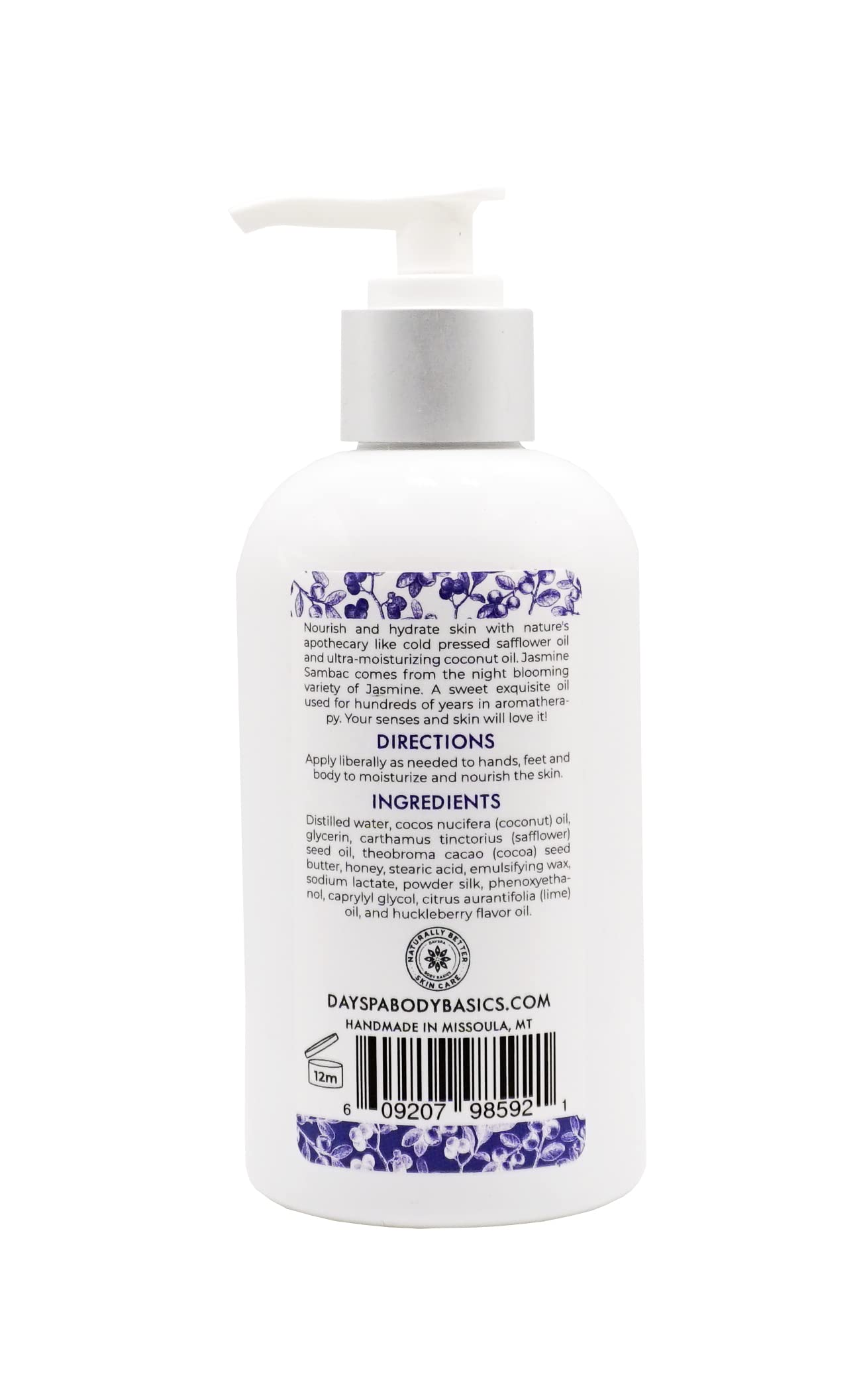 NATURE'S APOTHECARY Huckleberry Lotion swirl texture shows creamy, lightweight moisture for everyday use.