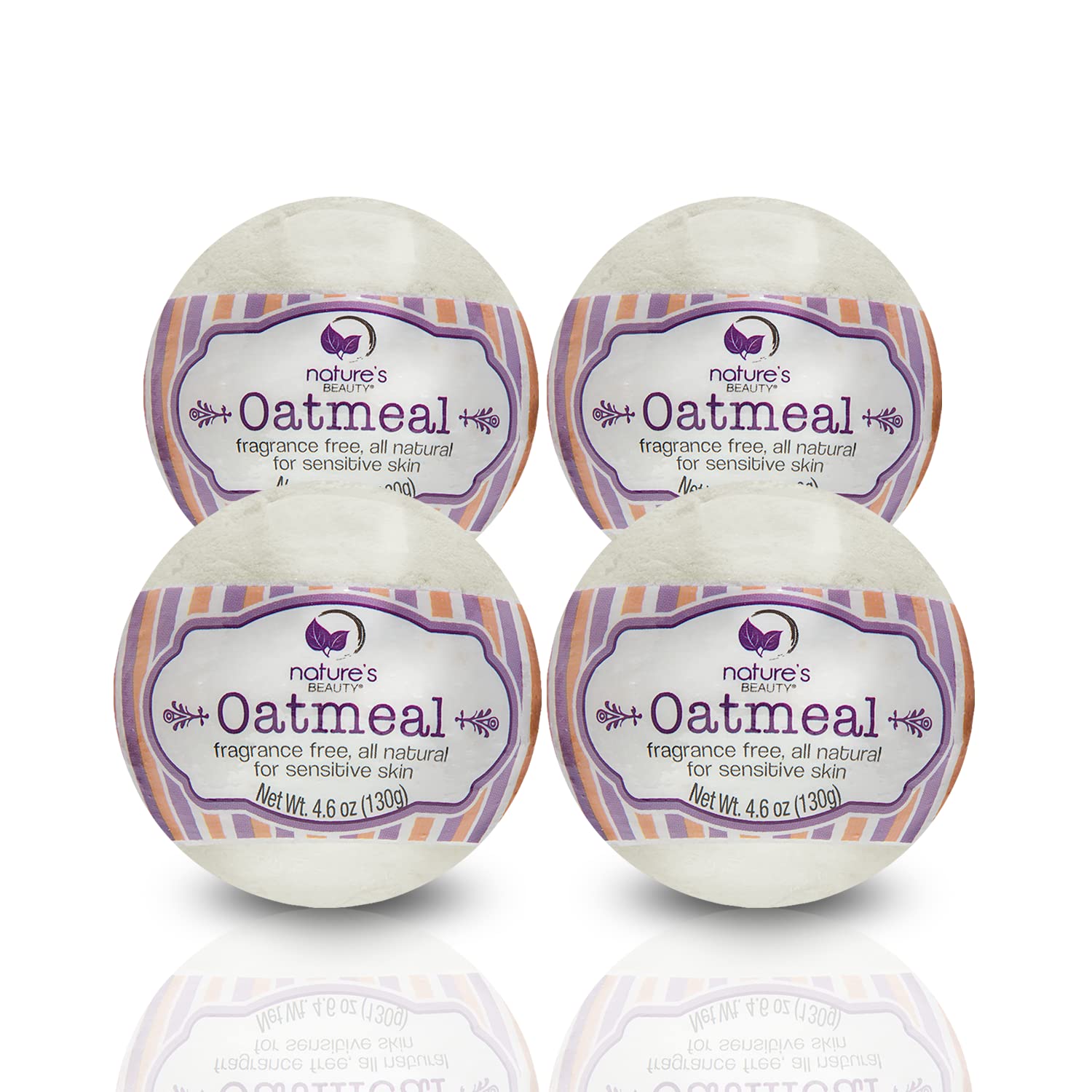 Nature's Beauty oatmeal bath bombs in box, ideal gift for spa-like relaxation.