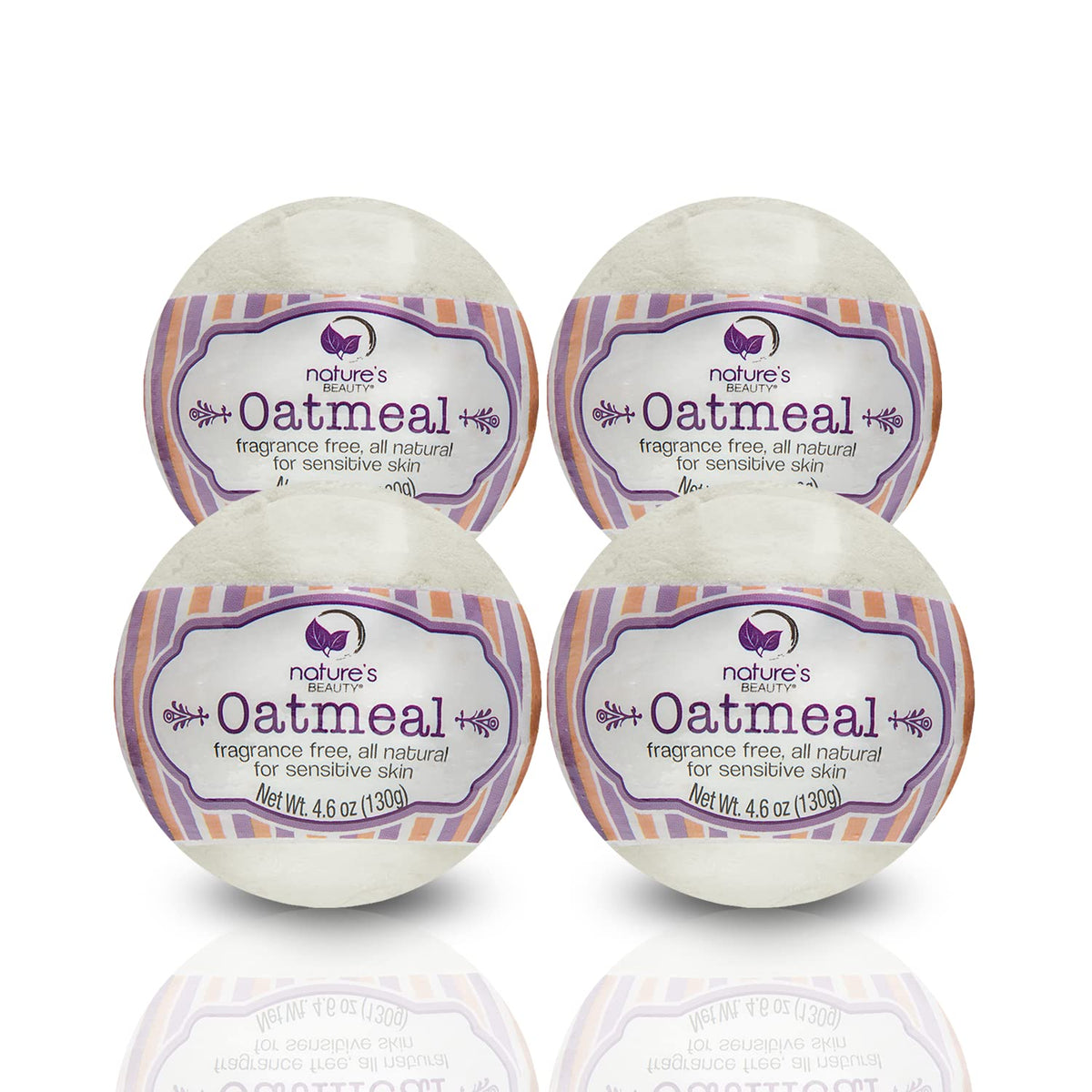 Nature's Beauty oatmeal bath bombs in box, ideal gift for spa-like relaxation.