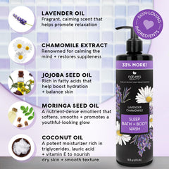 Nature's Beauty Sleep Body Wash foam and lather for quick relaxing cleanse