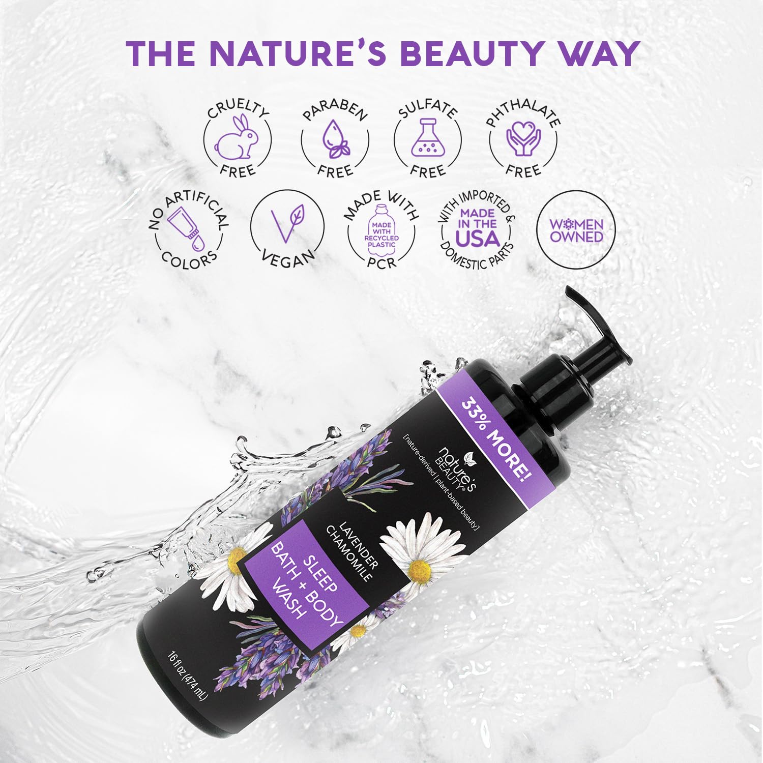 Nature's Beauty vegan cruelty-free formula label and clean ingredients