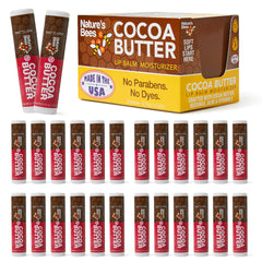 Nature’s Bees Cocoa Butter Lip Balm 24-pack front view highlighting hydrating lip care