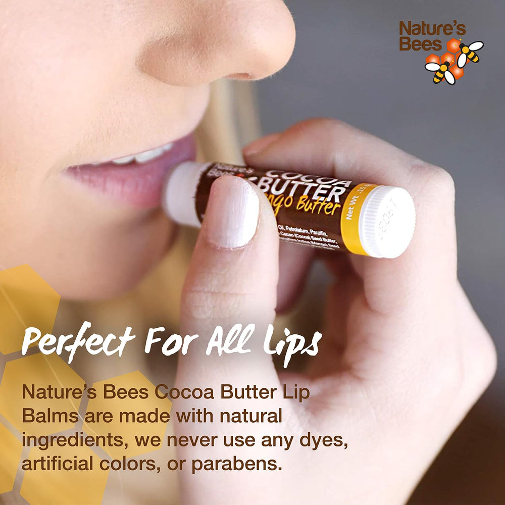 Nature’s Bees Cocoa Butter Lip Balm 24-pack packaging display for gifting