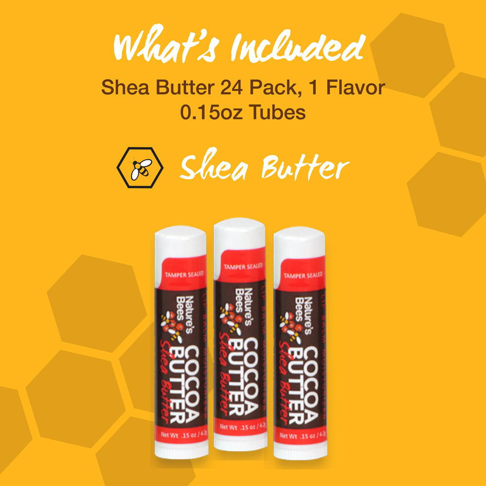 Nature’s Bees Cocoa Butter Lip Balm tubes arranged for travel use