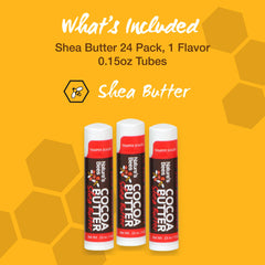 Nature’s Bees Cocoa Butter Lip Balm tubes arranged for travel use