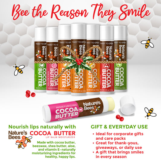Nature’s Bees Shea Butter Lip Balm Original tube for smooth lips.