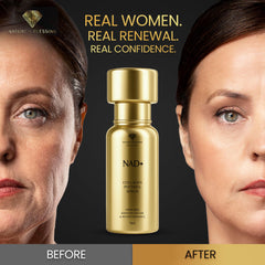 Nature's Blessing NAD+ Serum pump shows easy, fast absorption for daily use.