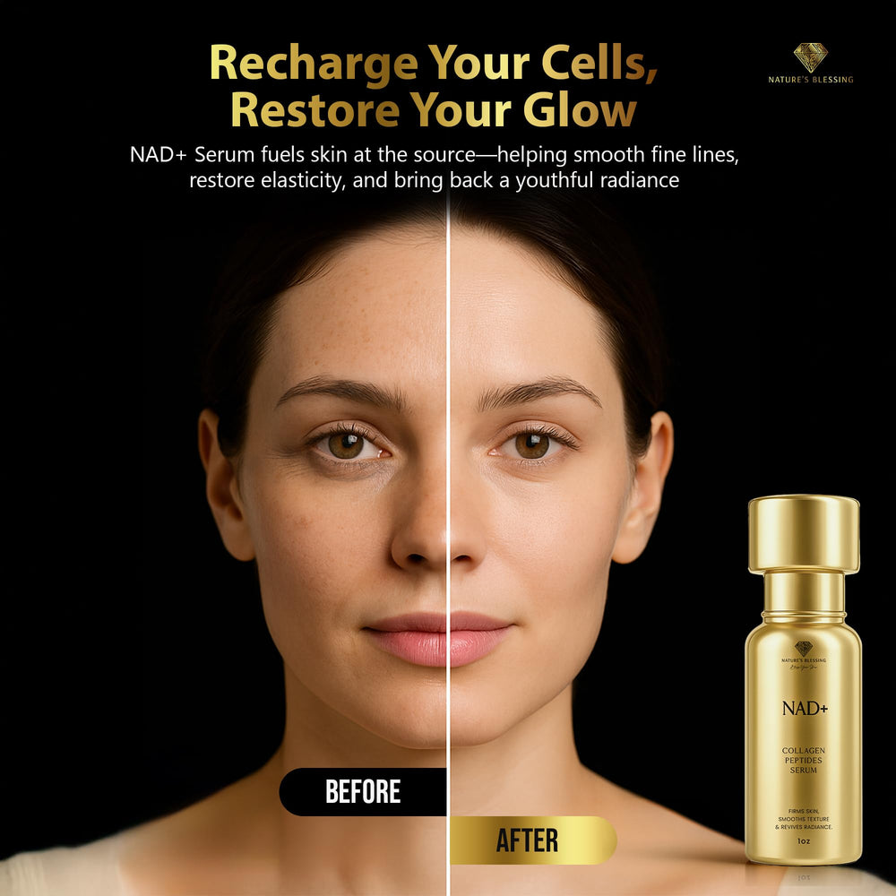 Nature's Blessing NAD+ Serum lightweight texture for fast absorption and comfortable wear.