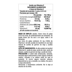 Nature's Bounty E Oil 30,000IU bottle back shows label and dosage.