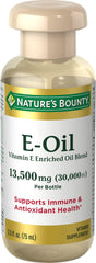 Nature's Bounty E Oil 30,000IU bottle front view for skin care support.