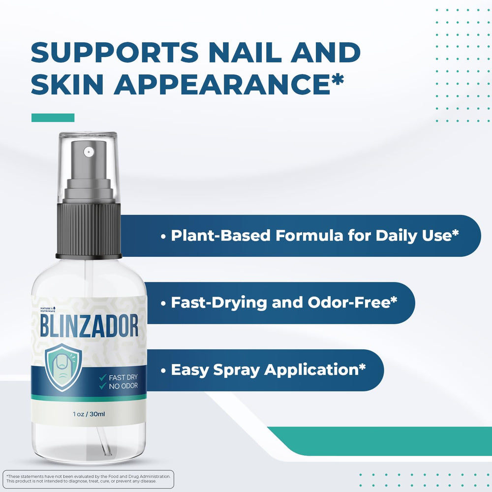 Nature’s NutriWave Blinzador being applied to feet for targeted, easy spray application.