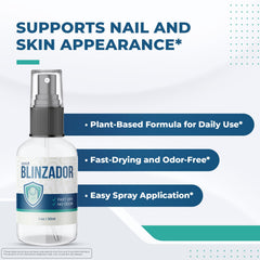 Nature’s NutriWave Blinzador being applied to feet for targeted, easy spray application.
