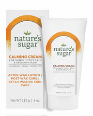 Nature's Sugar Calming Post-Wax Cream bottle with soothing relief for sensitive skin.