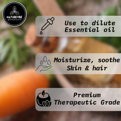 Naturevibe Botanicals Carrot Oil on hair provides shine and manageability