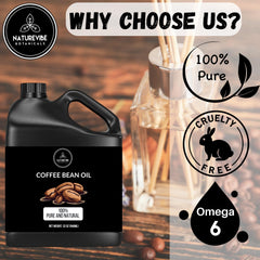 Naturevibe Botanicals Coffee Bean Oil storage suggests cool, dry, dark place.