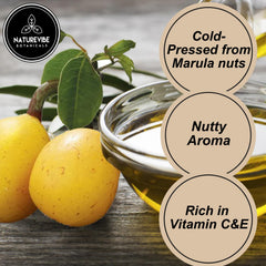 Airtight jar preserves freshness of Naturevibe Marula Oil.