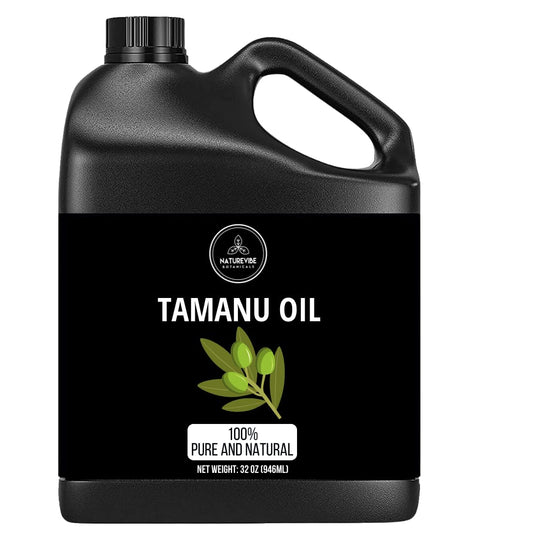 Naturevibe Botanicals Tamanu Oil 32oz bottle for skin and hair care