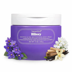 NATURE WELL Blissy whipped body cream in a jar provides rich hydration for daily use.