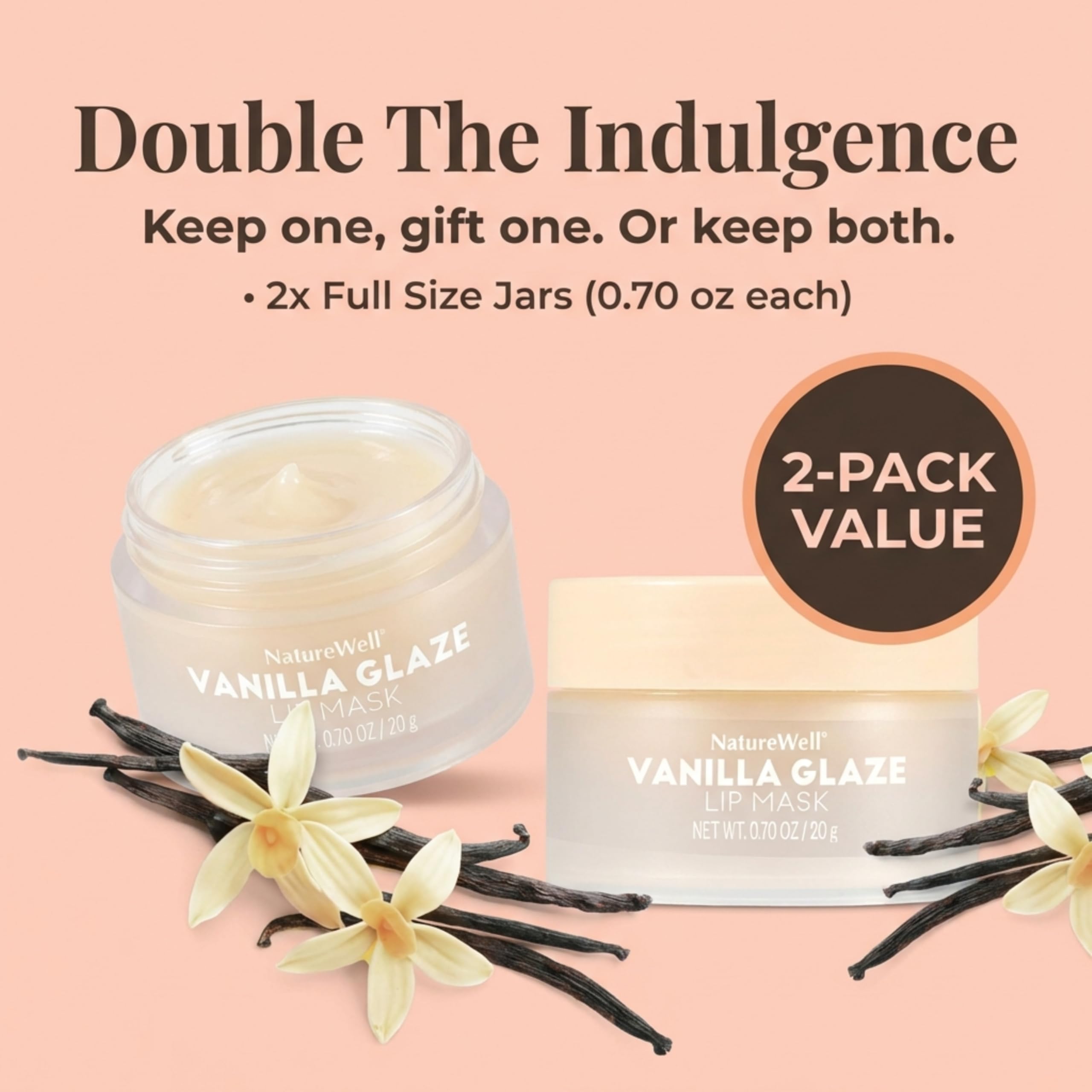 Nature Well Vanilla Glaze ingredients highlight vitamin C for gentle brightness.