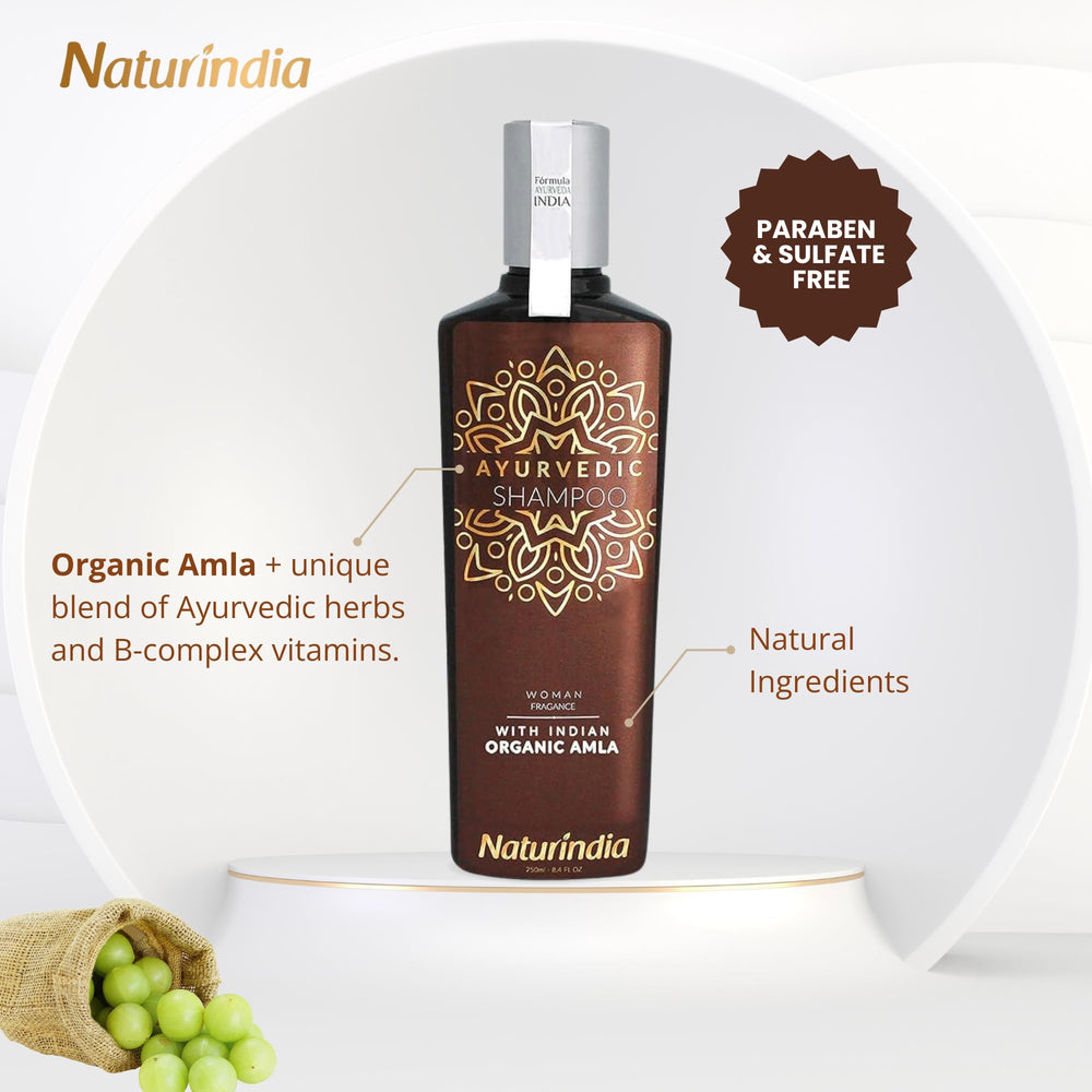 Naturindia Amla hair growth shampoo on wet hair helps detangling.