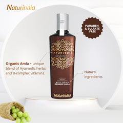 Naturindia Amla hair growth shampoo on wet hair helps detangling.