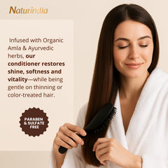Naturindia conditioner with Shikakai and Amla on the bottle