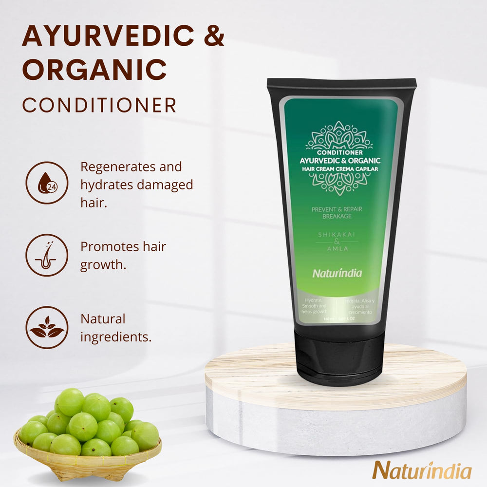 Naturindia deep conditioner with Shikakai and Amla bottle for natural hair regeneration