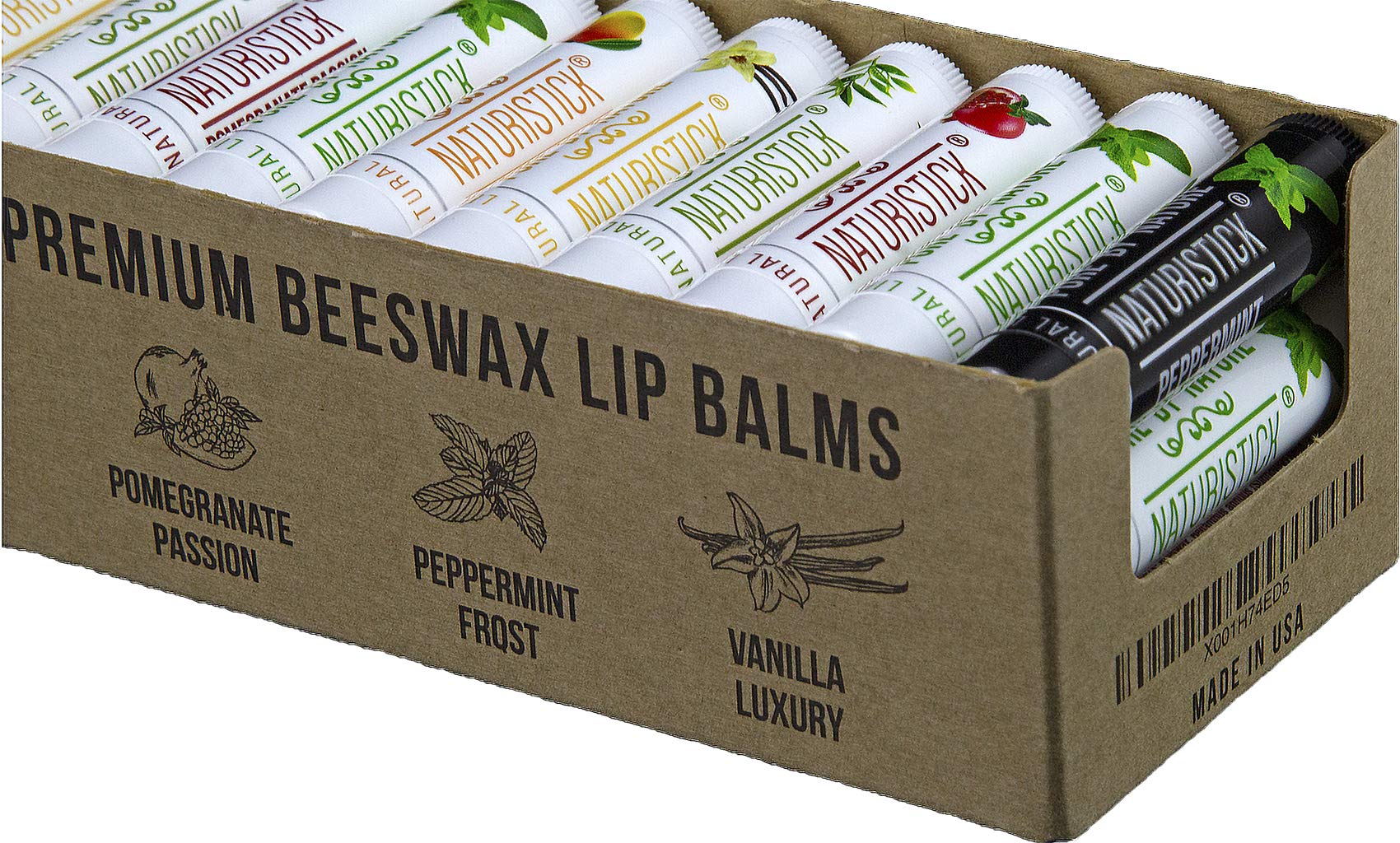 Naturistick peppermint lip balm for cooling relief on lips