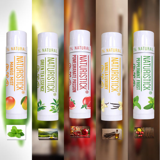 Naturistick beeswax lip balm peppermint tube with cooling relief