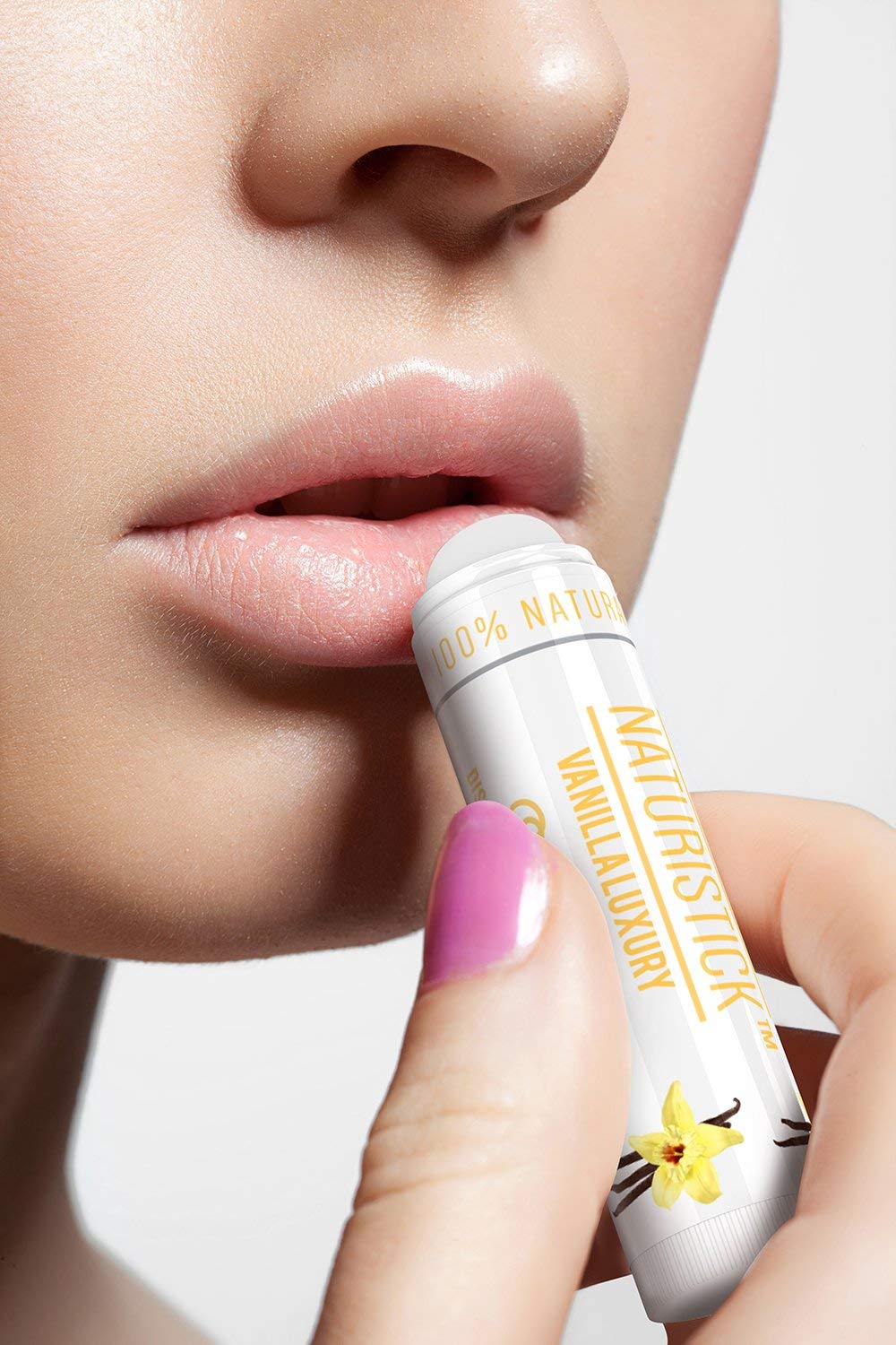 Naturistick peppermint lip balm cools lips with refreshing relief.